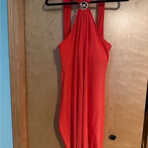 Michael Kors Vibrant Red Halter Dress